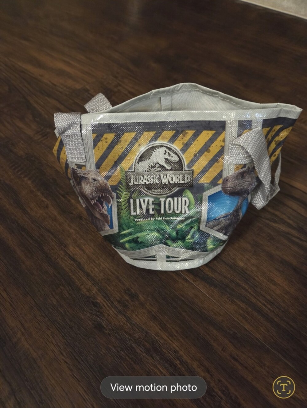 Jurassic World Live Tour collapsible tote bag